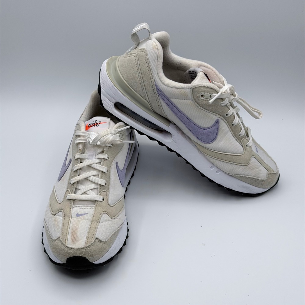 Nike Air Max Dawn Women's 8.5 Light Bone Purple Dawn DC4068-100 Sneakers Stained
